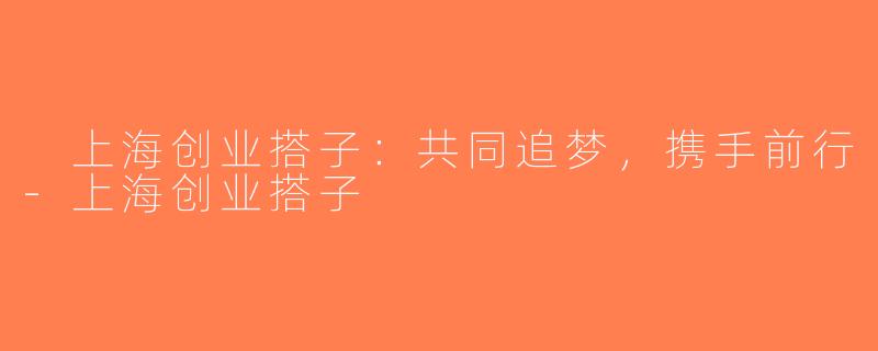  上海创业搭子：共同追梦，携手前行-上海创业搭子