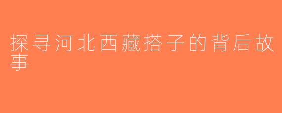 探寻河北西藏搭子的背后故事