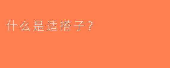 什么是适搭子？