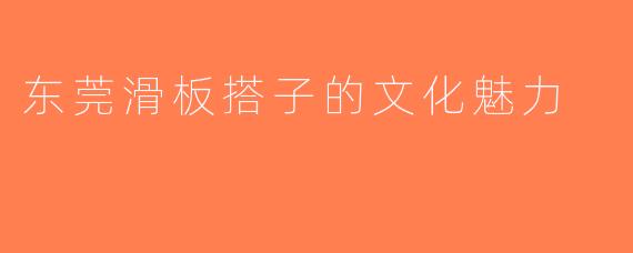 东莞滑板搭子的文化魅力