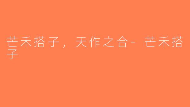 芒禾搭子，天作之合-芒禾搭子
