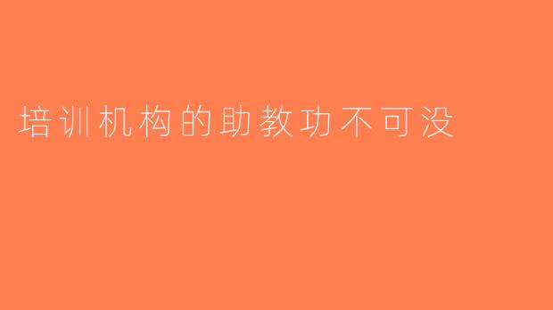 培训机构的助教功不可没