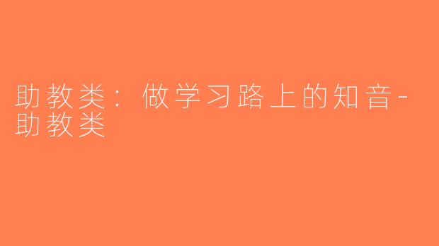助教类：做学习路上的知音-助教类