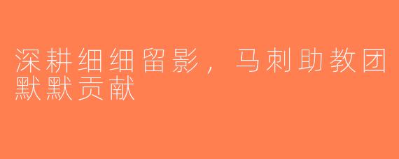 深耕细细留影，马刺助教团默默贡献