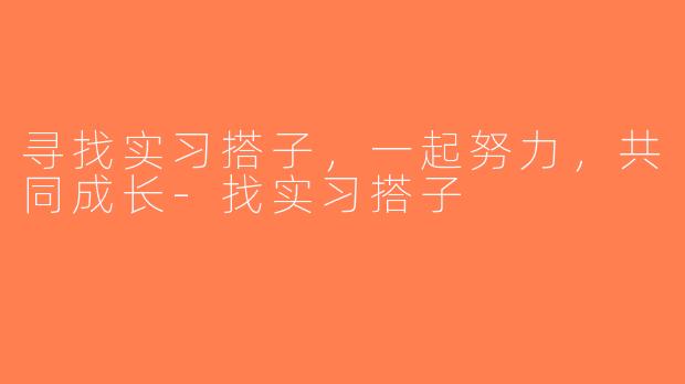 寻找实习搭子，一起努力，共同成长-找实习搭子