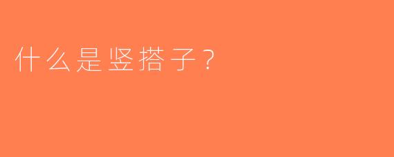 什么是竖搭子？