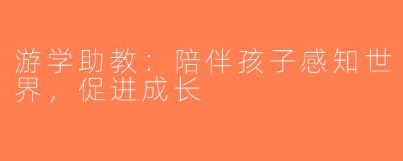 游学助教：陪伴孩子感知世界，促进成长