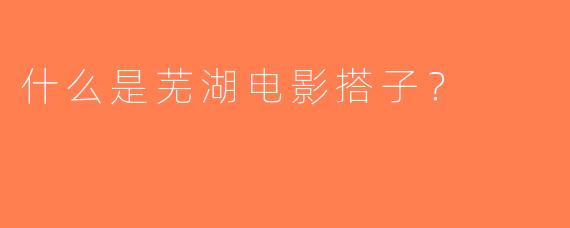 什么是芜湖电影搭子？