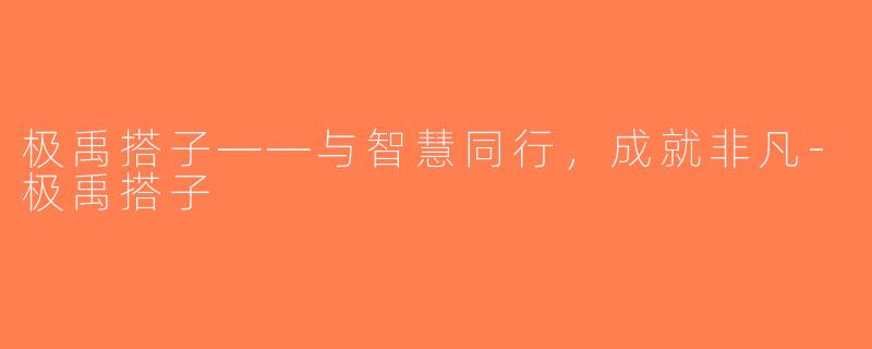 极禹搭子——与智慧同行，成就非凡-极禹搭子