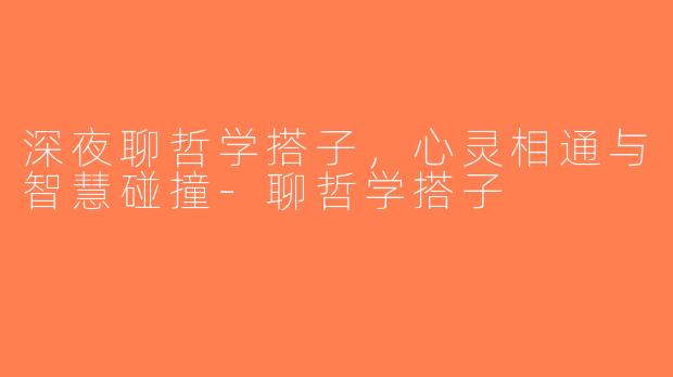 深夜聊哲学搭子,心灵相通与智慧碰撞-聊哲学搭子