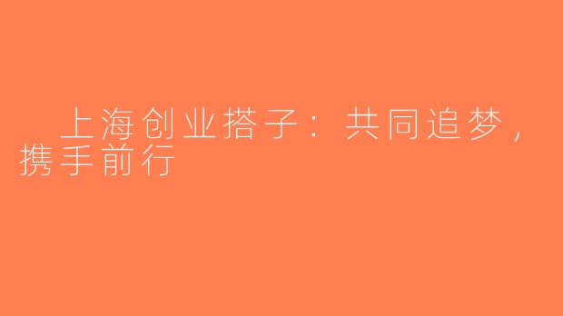  上海创业搭子：共同追梦，携手前行