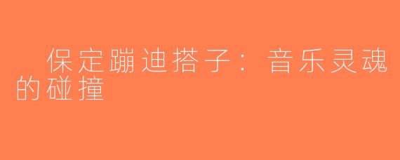  保定蹦迪搭子：音乐灵魂的碰撞