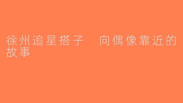 徐州追星搭子 向偶像靠近的故事