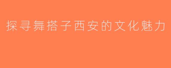探寻舞搭子西安的文化魅力