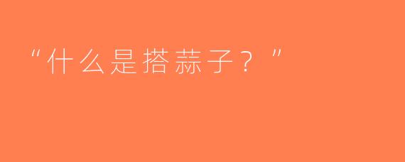 “什么是搭蒜子？”