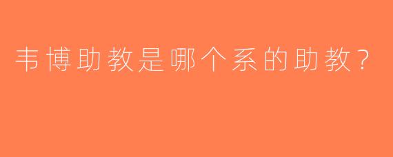 韦博助教是哪个系的助教？