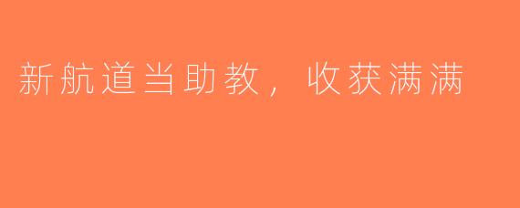 新航道当助教，收获满满