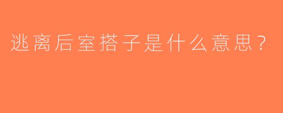 逃离后室搭子是什么意思？