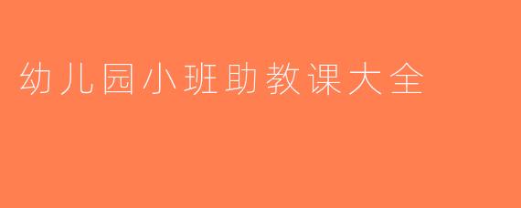 幼儿园小班助教课大全