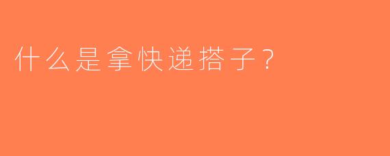 什么是拿快递搭子？