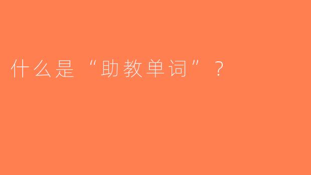 什么是“助教单词”？