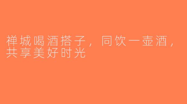 禅城喝酒搭子,同饮一壶酒,共享美好时光