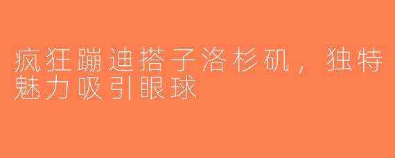 疯狂蹦迪搭子洛杉矶，独特魅力吸引眼球