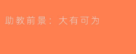助教前景：大有可为