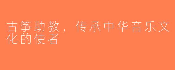古筝助教，传承中华音乐文化的使者