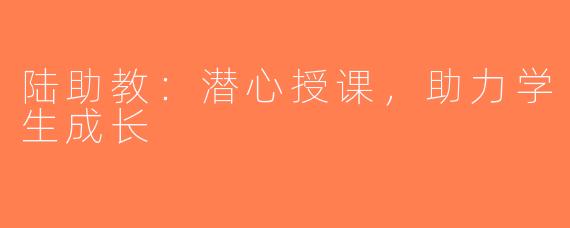 陆助教：潜心授课，助力学生成长