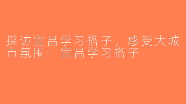 探访宜昌学习搭子，感受大城市氛围-宜昌学习搭子