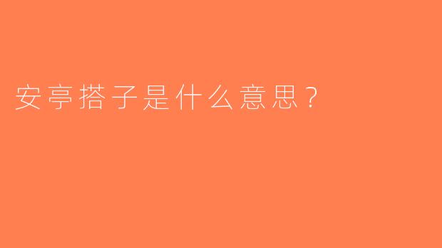 安亭搭子是什么意思？
