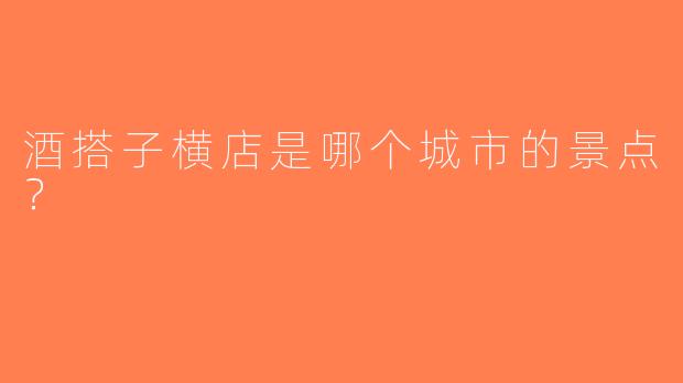 酒搭子横店是哪个城市的景点？