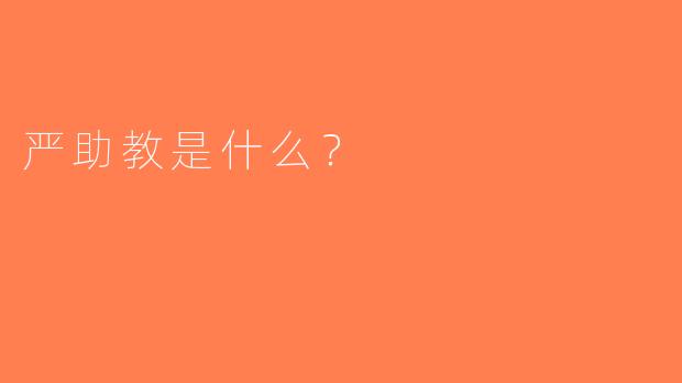 严助教是什么？