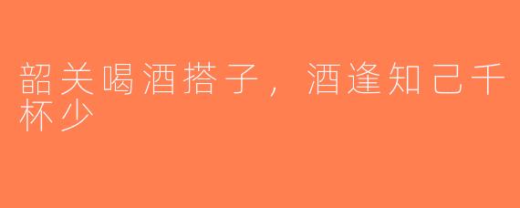 韶关喝酒搭子，酒逢知己千杯少