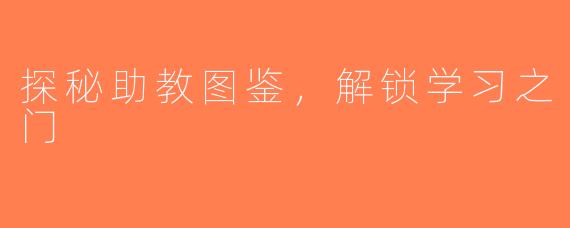 探秘助教图鉴，解锁学习之门