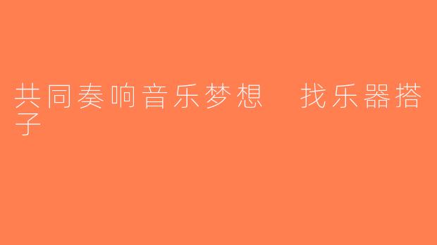 共同奏响音乐梦想 找乐器搭子