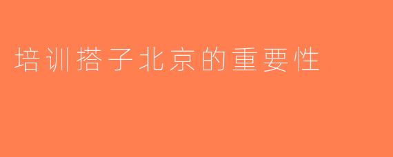 培训搭子北京的重要性
