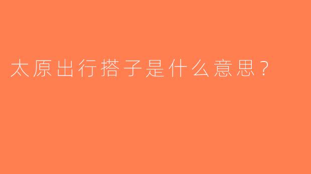 太原出行搭子是什么意思？