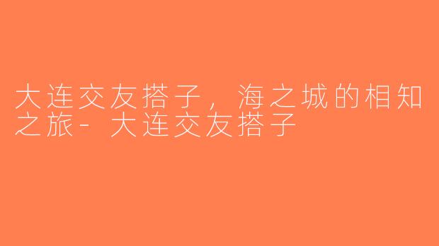 大连交友搭子，海之城的相知之旅-大连交友搭子