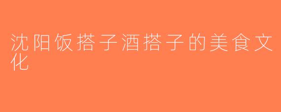 沈阳饭搭子酒搭子的美食文化