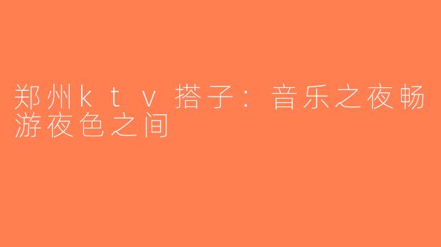 郑州ktv搭子：音乐之夜畅游夜色之间