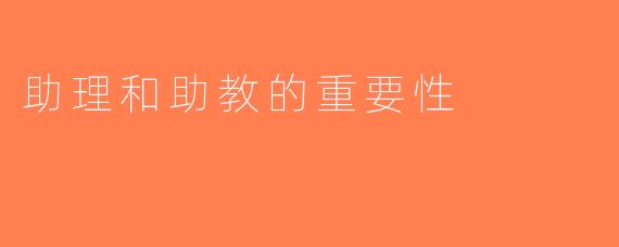 助理和助教的重要性