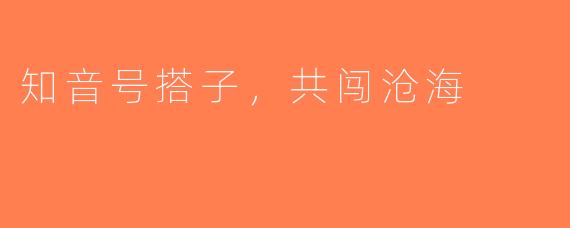 知音号搭子，共闯沧海