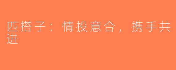 匹搭子：情投意合，携手共进