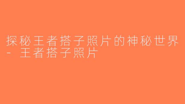 探秘王者搭子照片的神秘世界-王者搭子照片