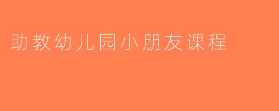 助教幼儿园小朋友课程