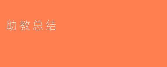 助教总结
