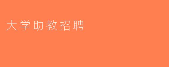大学助教招聘
