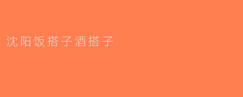 沈阳饭搭子酒搭子